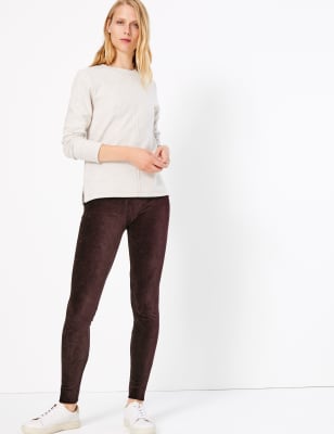 High-Rise 7/8-Length Velvet Leggings for Women, Old Navy