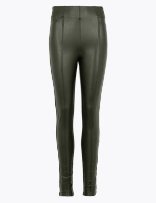 Faux Leather High Waisted Leggings | M 