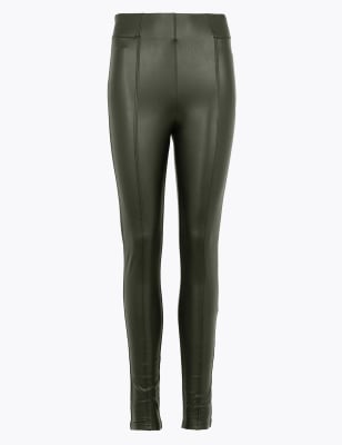 Faux Leather High Waisted Leggings | M 