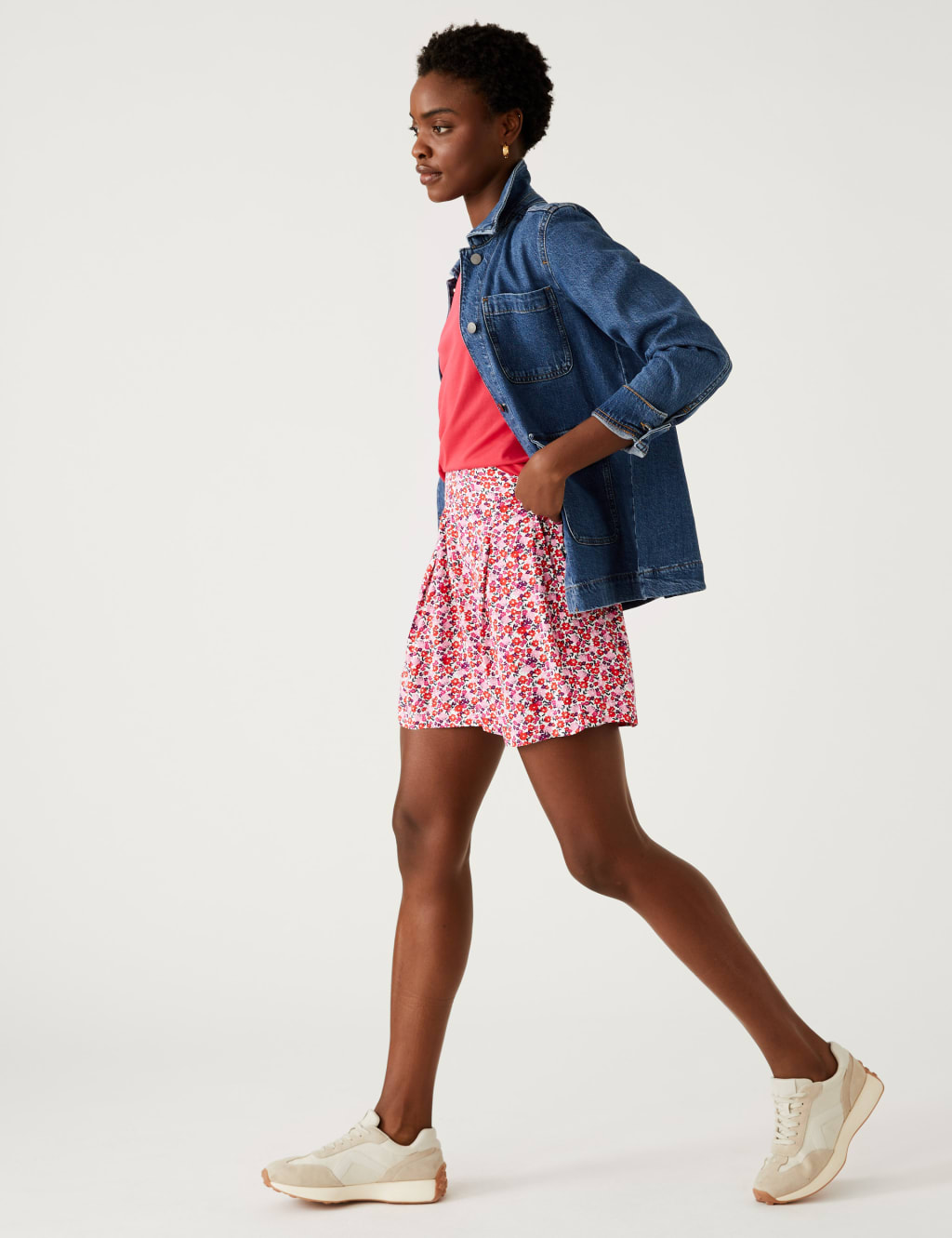 Printed Pleat Front Shorts image 2