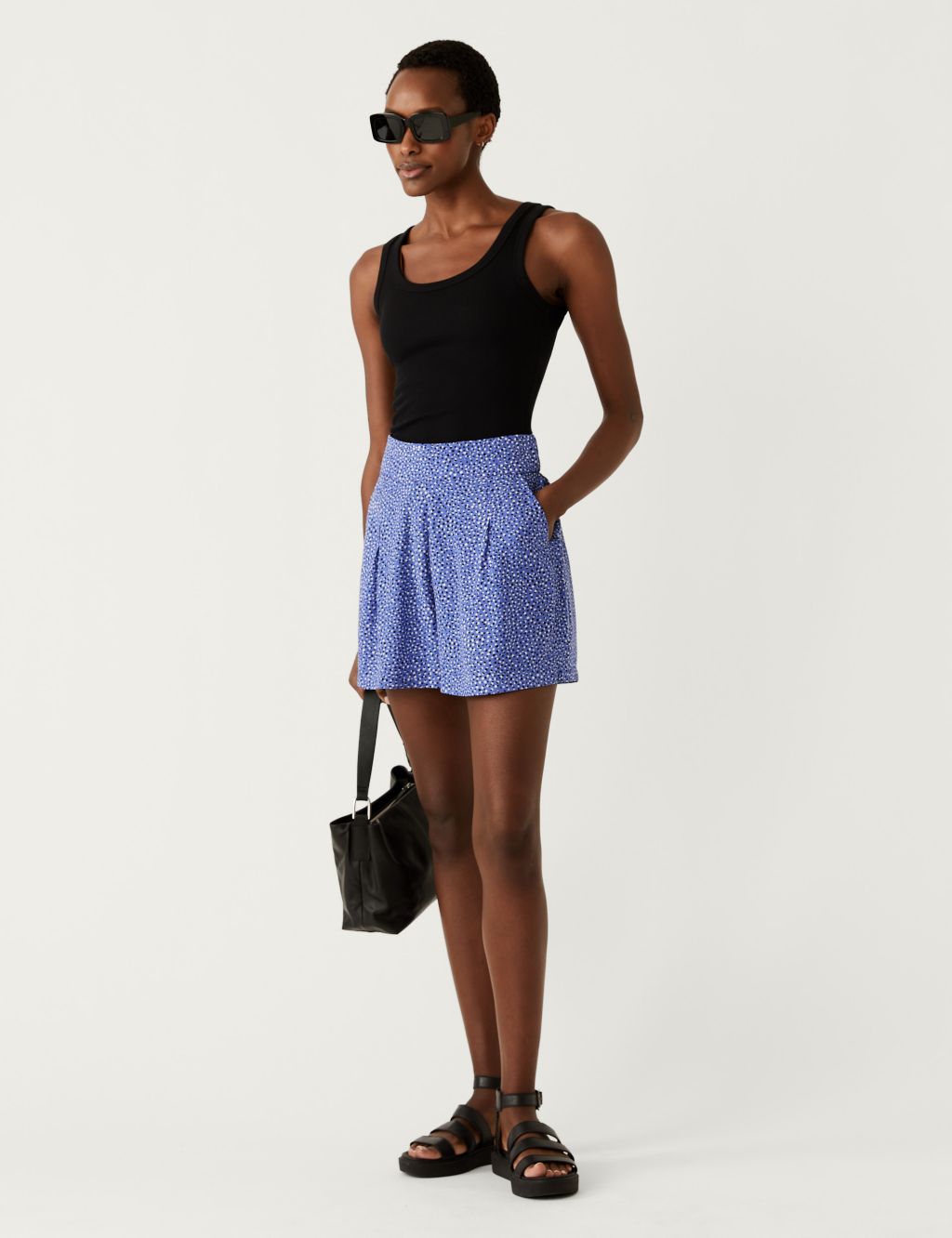 Printed Pleat Front Shorts image 2