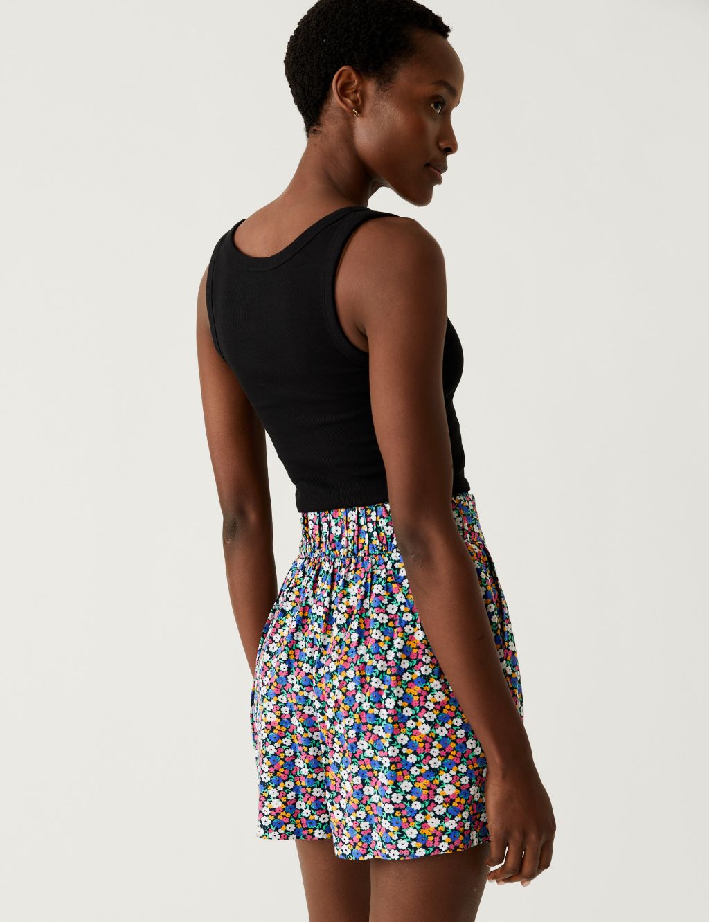 Printed Pleat Front Shorts image 3