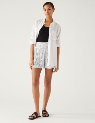 

M&S Collection Pantalón corto estampado con pinzasWomens - White Mix, White Mix