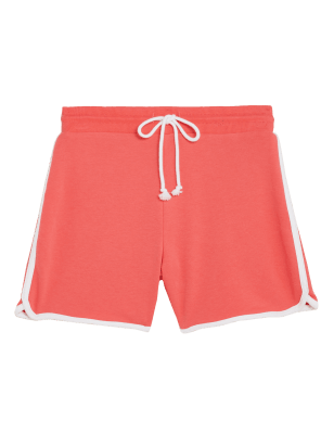 

Womens M&S Collection Jersey High Waisted Shorts - Bright Coral, Bright Coral