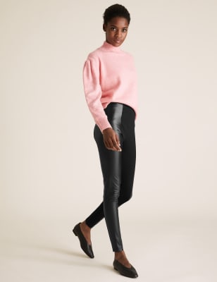 Leggings taille haute effet cuir, M&S FR