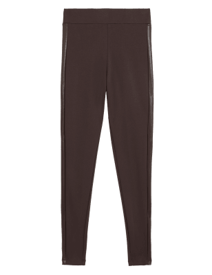 

Womens M&S Collection Side Stripe High Waisted Leggings - Bitter Chocolate, Bitter Chocolate