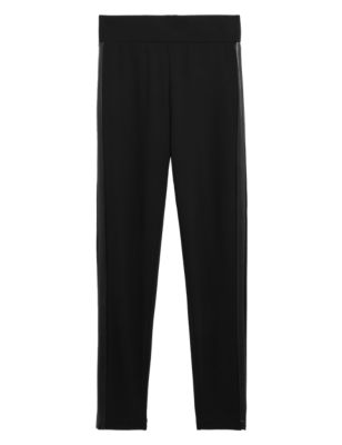 Womens M&S Collection Side Stripe High Waisted Leggings - Black