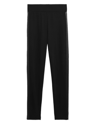 Womens M&S Collection Side Stripe High Waisted Leggings - Black