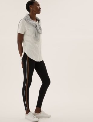 Side Stripe High Waist Leggings, M&S Collection