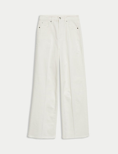 High Waist White Jeans