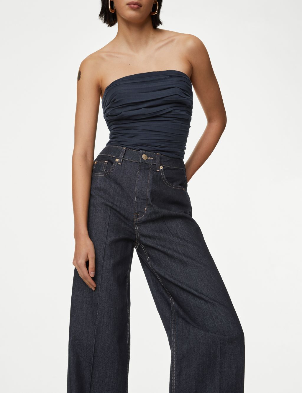 High Waisted Smart Wide Leg Jeans image 1