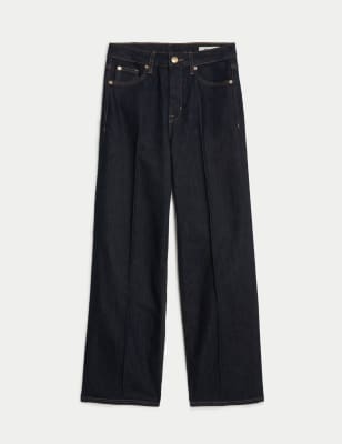 Cotton Rich Brushed Wide Leg Joggers, M&S Collection