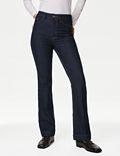 High Waisted Crease Front Flared Jeans