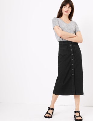 Denim midi skirt outlet marks and spencer