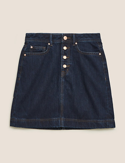 Pure Cotton Plain Regular Fit Skirt