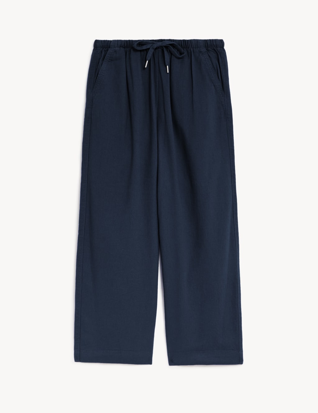 Linen Rich Wide Cropped Leg Trousers image 2