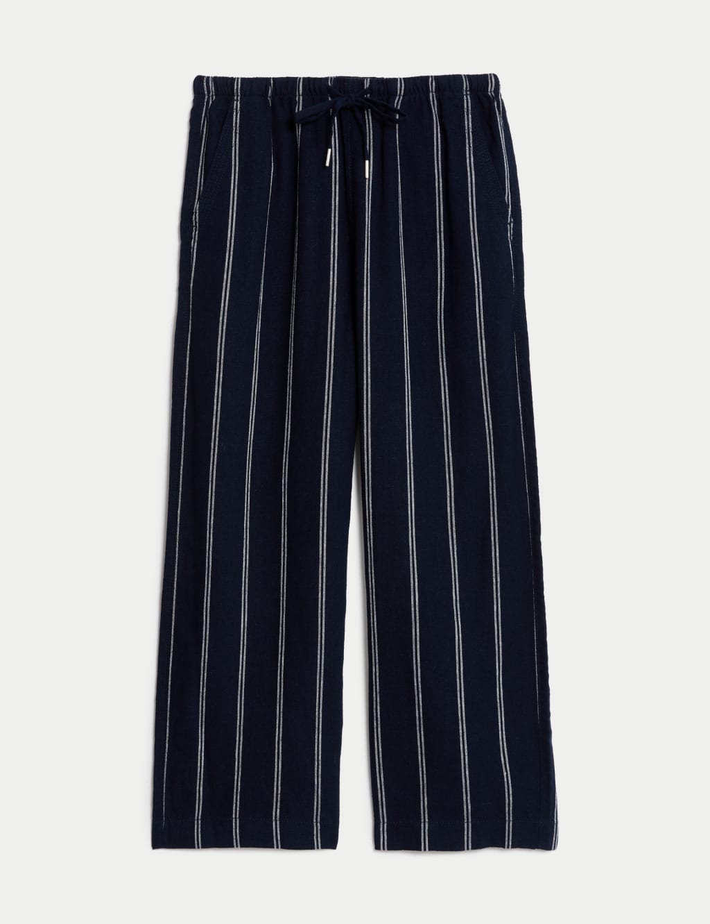 Linen Rich Wide Cropped Leg Trousers image 2