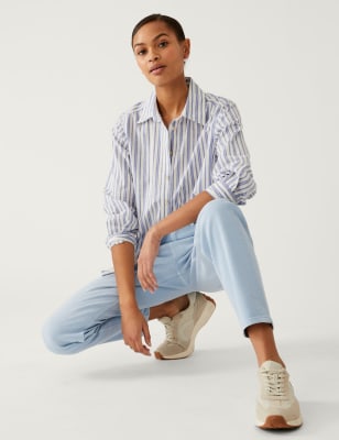 

Womens M&S Collection Mom-Jeans mit hohem Bund - Blue, Blue