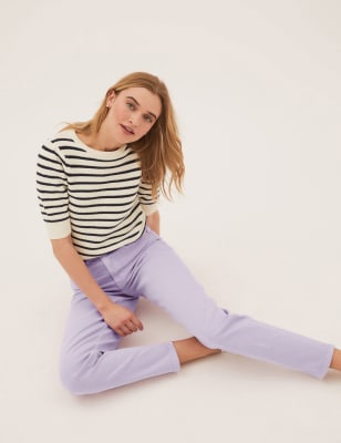 

Womens M&S Collection Mom-Jeans mit hohem Bund - Violet, Violet