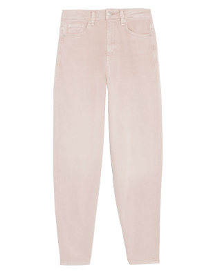 

Womens M&S Collection Mom High Waisted Jeans - Dusted Pink, Dusted Pink