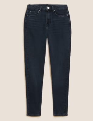 

Womens M&S Collection Mom High Waisted Jeans - Blue/Black, Blue/Black
