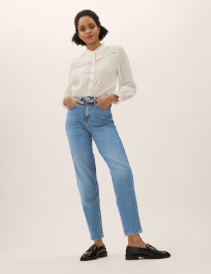 

M&S Collection Jeans Mom de cintura altaWomens - Med Blue Denim, Med Blue Denim