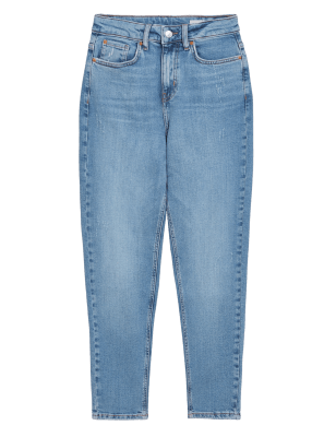 

Womens M&S Collection Mom High Waisted Jeans - Med Blue Denim, Med Blue Denim