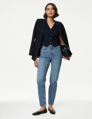 

Womens M&S Collection The Mom Jeans - Mid Blue, Mid Blue