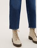 High Waisted Barrel Cropped Jeans