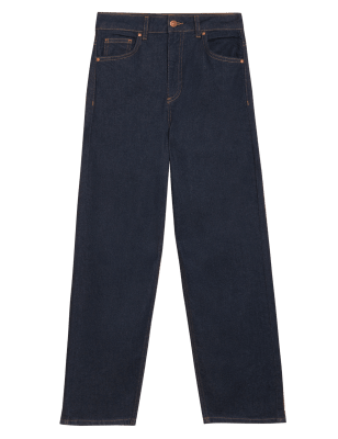 

Womens M&S Collection High Waisted Barrel Cropped Jeans - Indigo Mix, Indigo Mix