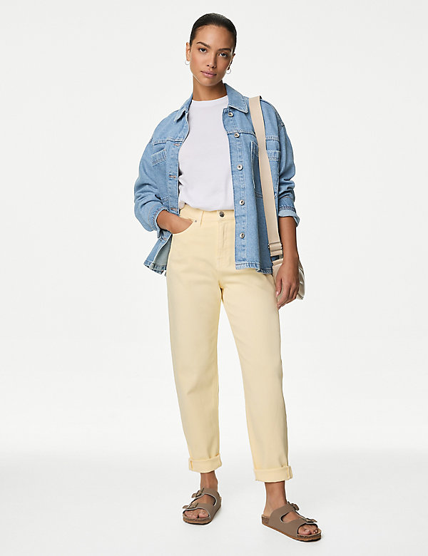 Mom High Waisted Tapered Ankle Grazer Jeans - IL