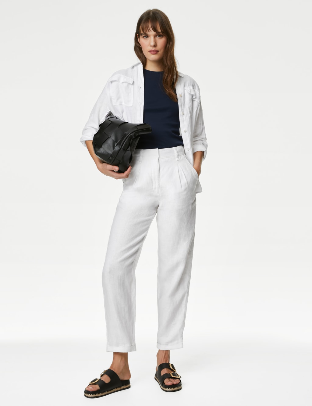 Loose linen trousers women's