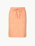 Linen Rich A-Line Mini Skirt