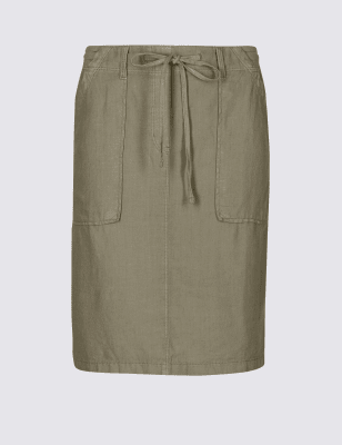 Linen Rich Elasticated Waist Mini Skirt | M&S Collection | M&S