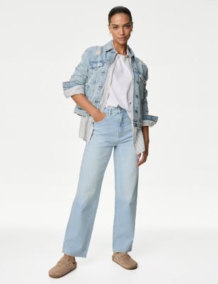

Womens M&S Collection Straight Leg Ankle Grazer Jeans - Light Indigo, Light Indigo
