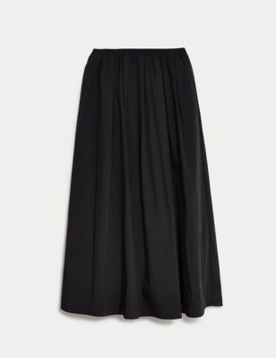 Technical Fabric Maxi A-Line Skirt