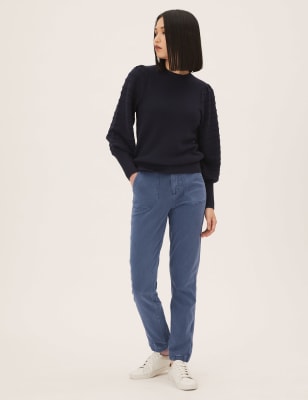 

M&S Collection Pantalón deportivo tobillero suave de ajuste slimWomens - Air Force Blue, Air Force Blue