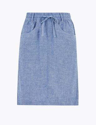 Linen Mini Slip Skirt 