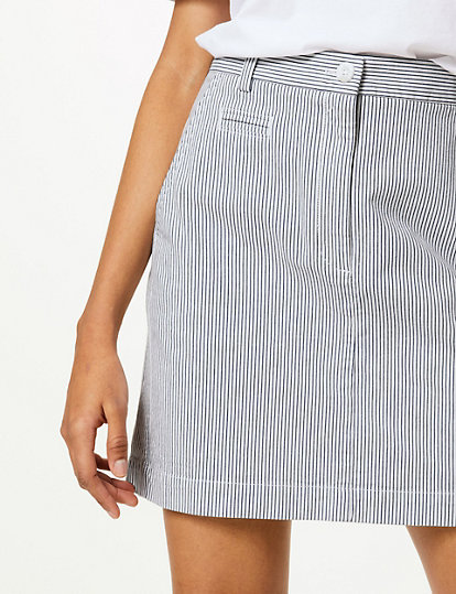 Striped A-Line Mini Skirt