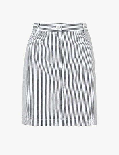 Striped A-Line Mini Skirt