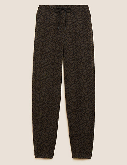 Jersey Animal Print Tapered Joggers