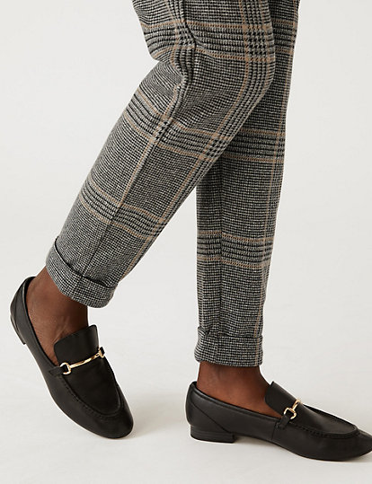 Jersey Checked Tapered Trousers