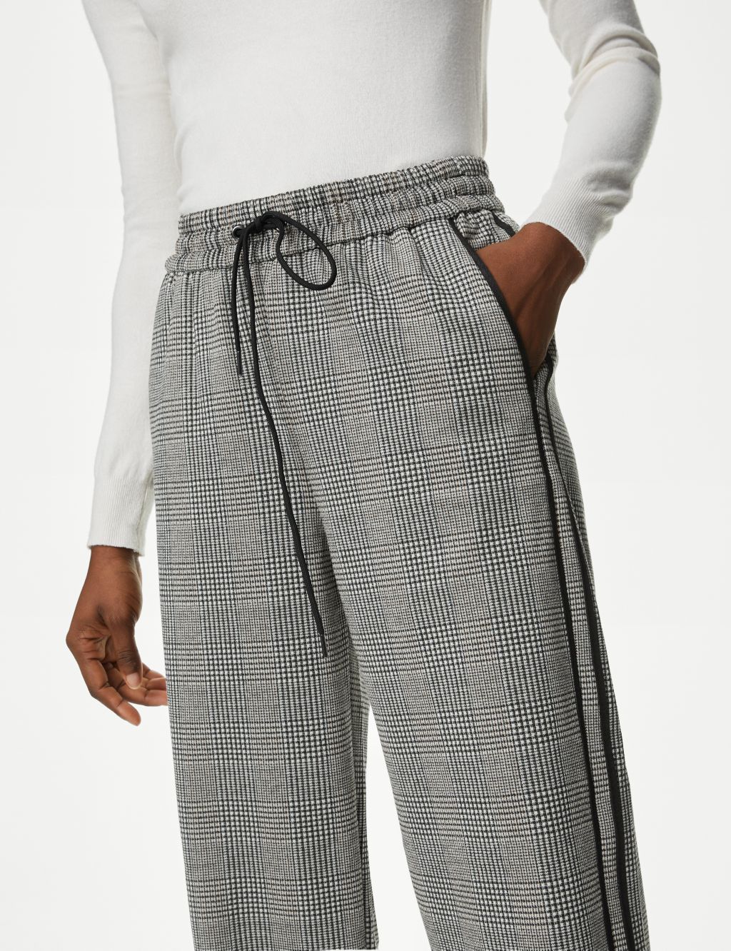 Checked Straight Leg Trousers image 3