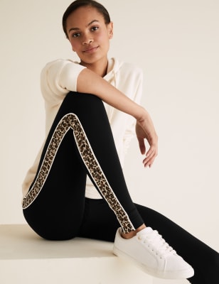 

Womens M&S Collection Leggings estampados con rayas en el lateral y estampado animal - Black Mix, Black Mix