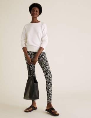 

M&S Collection Leggings de cintura alta de estampado animalWomens - Dark Grey Mix, Dark Grey Mix