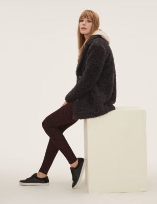 

Womens M&S Collection Animal Print High Waisted Leggings - Burgundy Mix, Burgundy Mix
