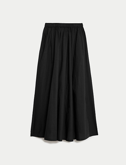 Pure Cotton Midi Skirt