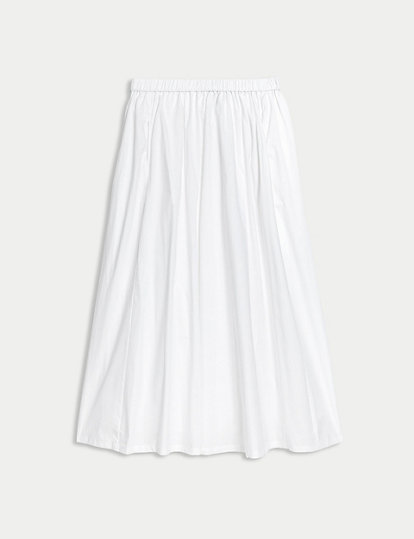 Pure Cotton Midi Skirt