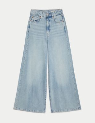 

Womens M&S Collection Lyocell™ Blend Wide Palazzo Leg Jeans - Light Indigo, Light Indigo