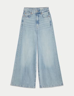 

Womens M&S Collection Lyocell™ Blend Wide Palazzo Leg Jeans - Light Indigo, Light Indigo